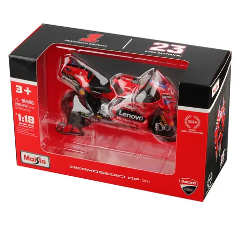 Maisto 1:18 2024 Desmosedici GP Motorcycle Toy Ducati Lenovo Team 1# Francesco Bagnaia 23# Enea Bastianini Static Models