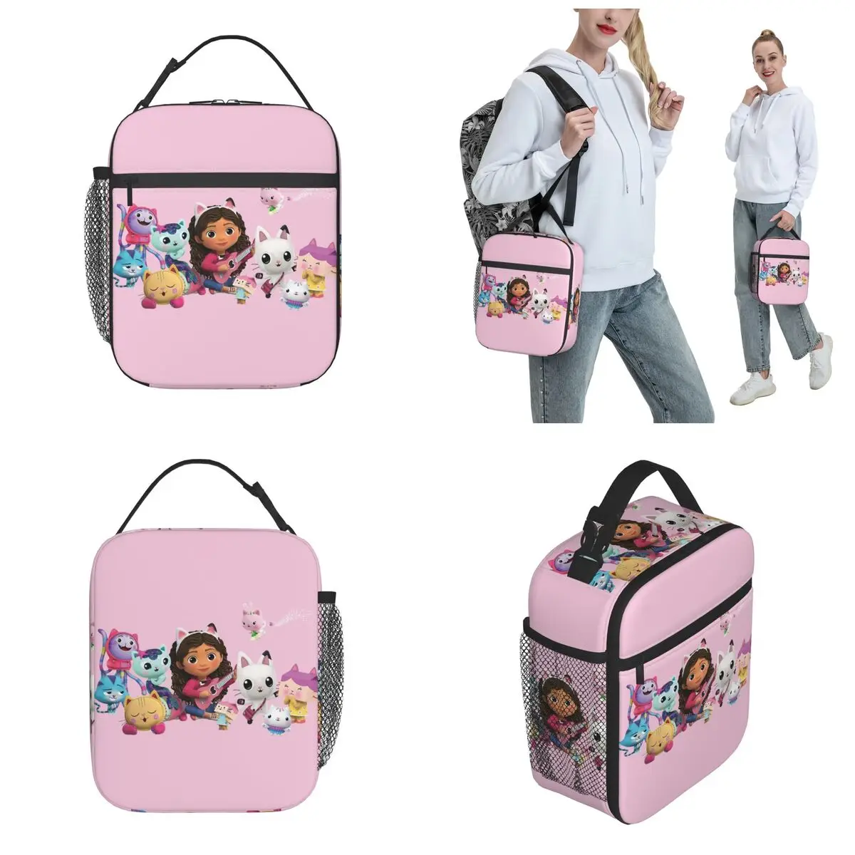 Creative Gabby Dollhouse Sprinkle Party Insulated Lunch Bags Food Bag Portable Thermal Cooler Lunch Box per i viaggi