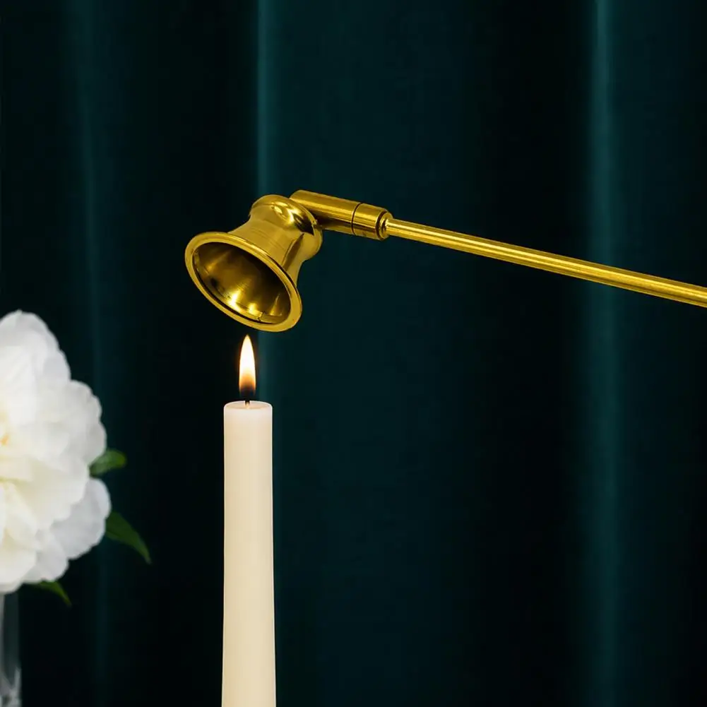 Candle Extinguishing Cover with Long Handle Bell-Shaped Tip Candle Snuffer Aluminum Extinguisher for Putting Out Candle Flame