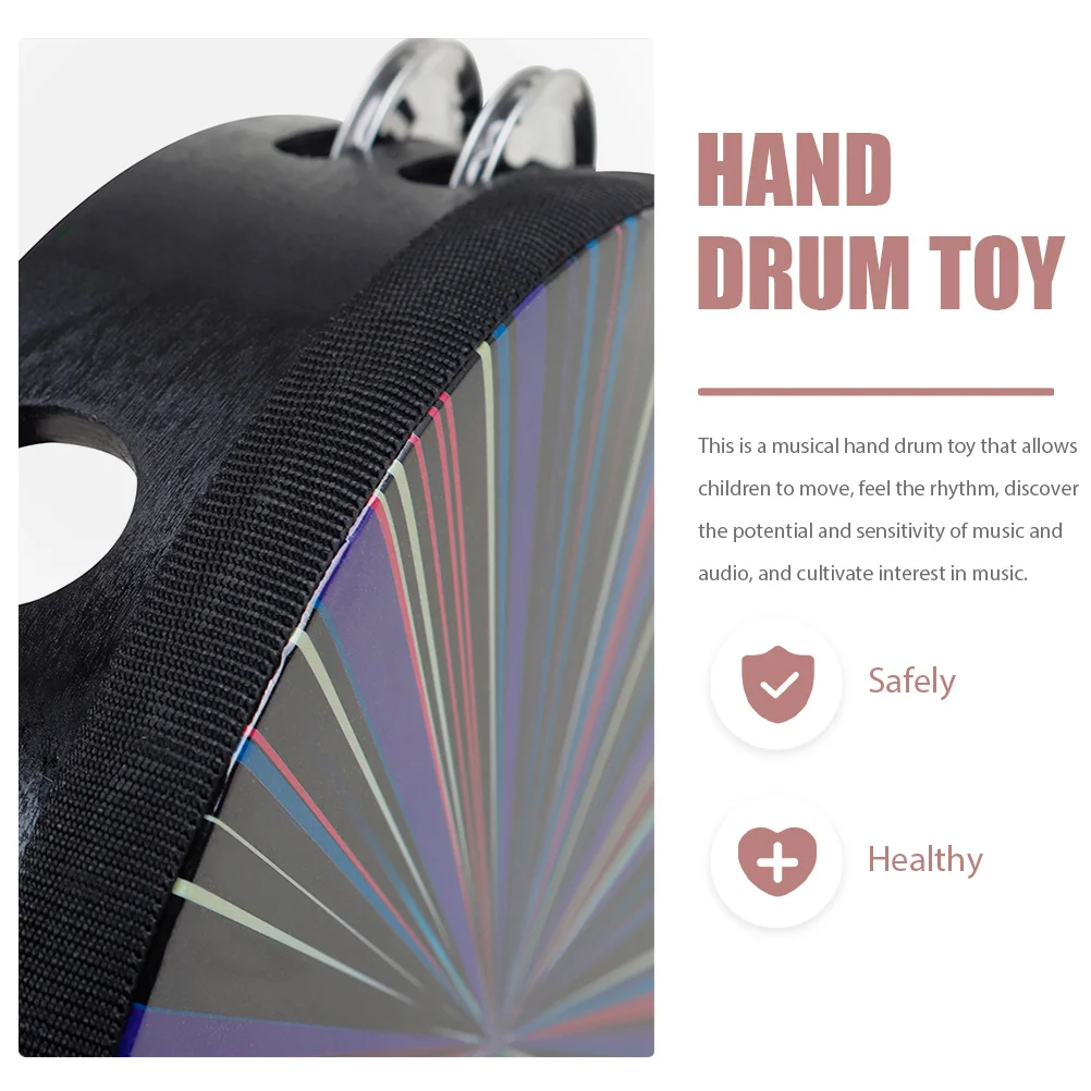 

Hand Musical Instrument Wooden Percussion Drum For Sensory Development, Double Row Tambourine Educational , Bell