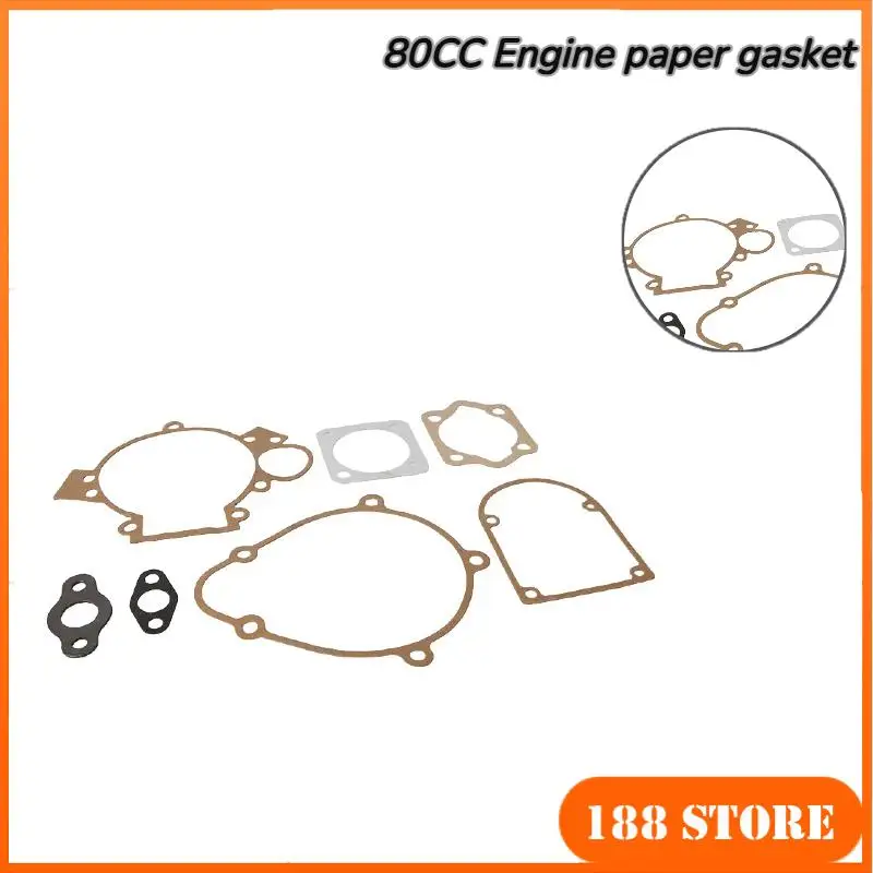 Gasket Set 80cc 2-Stroke Engine Gasket Kit for Motorised Bicycle Push Bike – Cylinder & Crankcase Engine Replacement Part