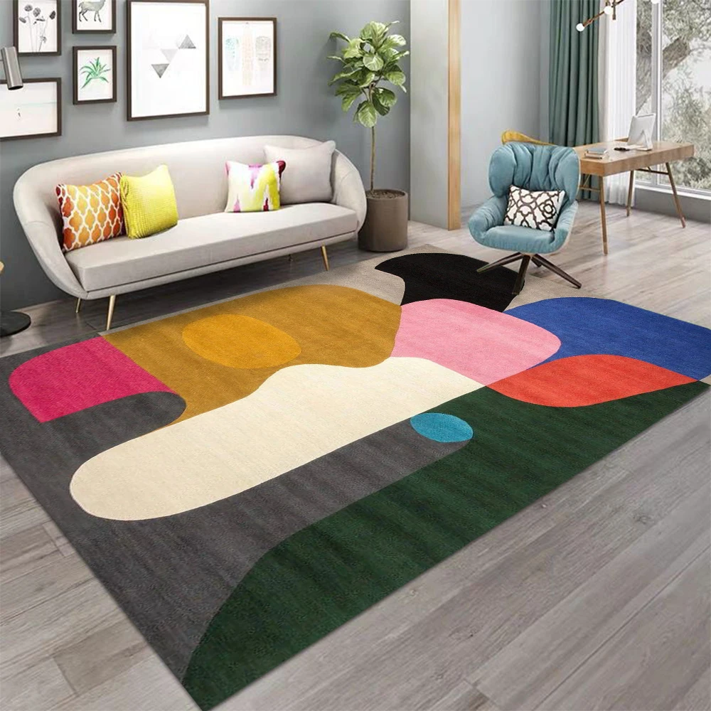 Morden Teppiche, abstrakter geometrischer Muster-Teppich, luxuriöser Teppich für Schlafzimmer, Bodenmatte, Badezimmer-Fußmatte, Wohnzimmer, Anti-Rutsch-Matte