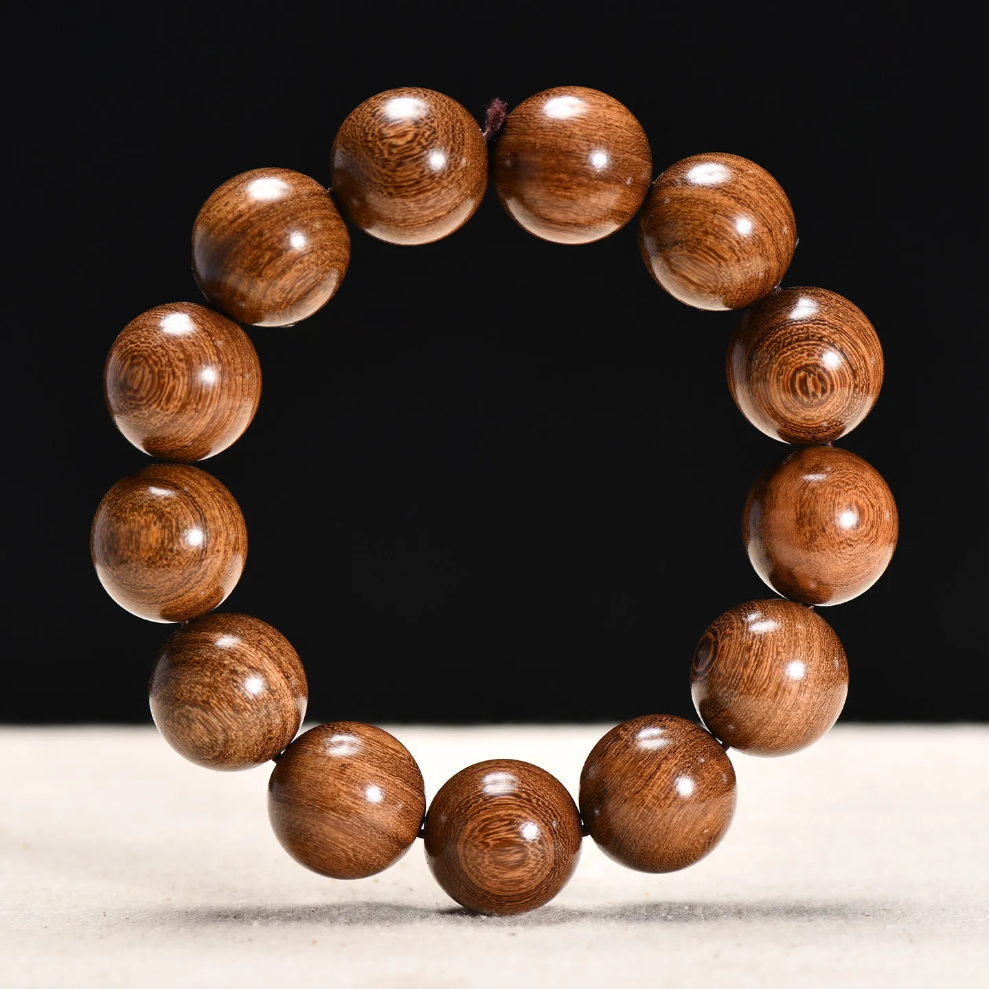 Pulseras de Madera de Sándalo Dorado Natural, Estilo Redondo Liso, para Hombres, Mujeres y Parejas, Regalos Coleccionables de Sándalo