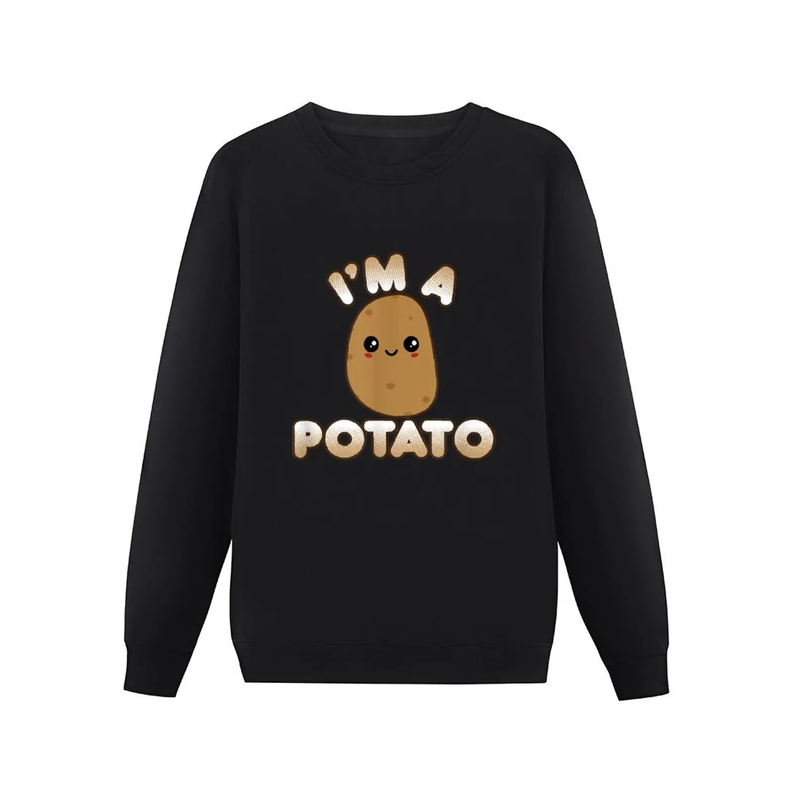 Cute Kawaii Style Smiling Im A Potato Pullover Hoodie men's clothes korean style clothes sweatshirt