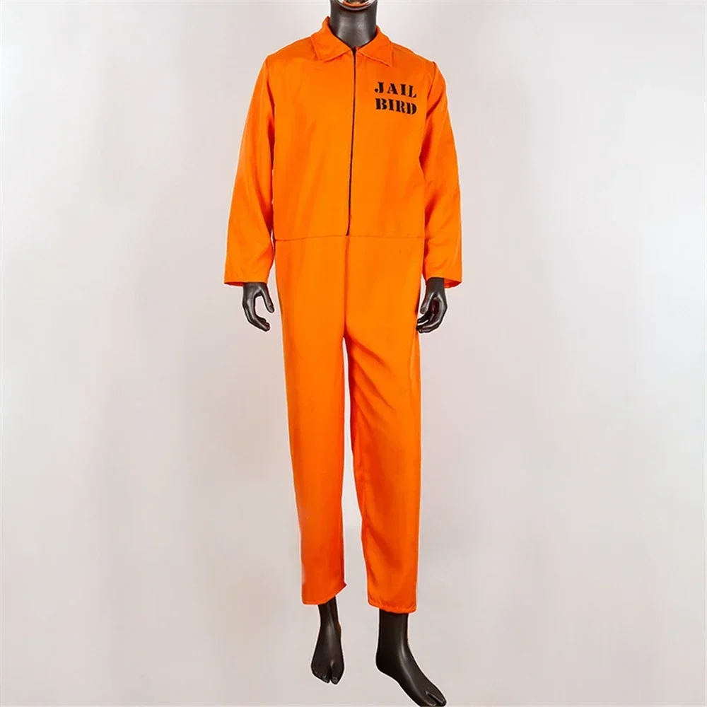 

American Prisoner Cosplay Costume Pants Man Jumpsuit Adult Orange Prison Uniform Cosplay Halloween Costume Props