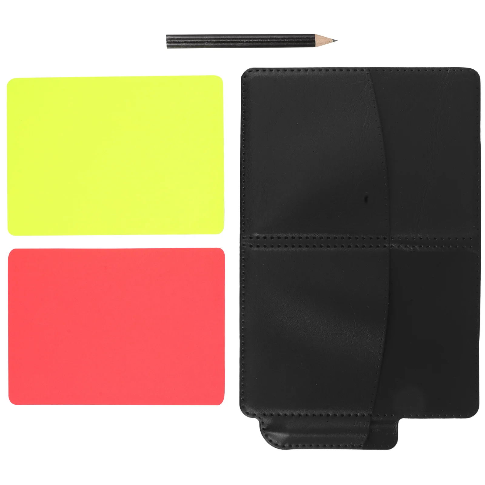 

Football Referee Card Set Thick Red Yellow Cards Record Book Protective Cover Durable Material Efficient Match Assistant Soccer