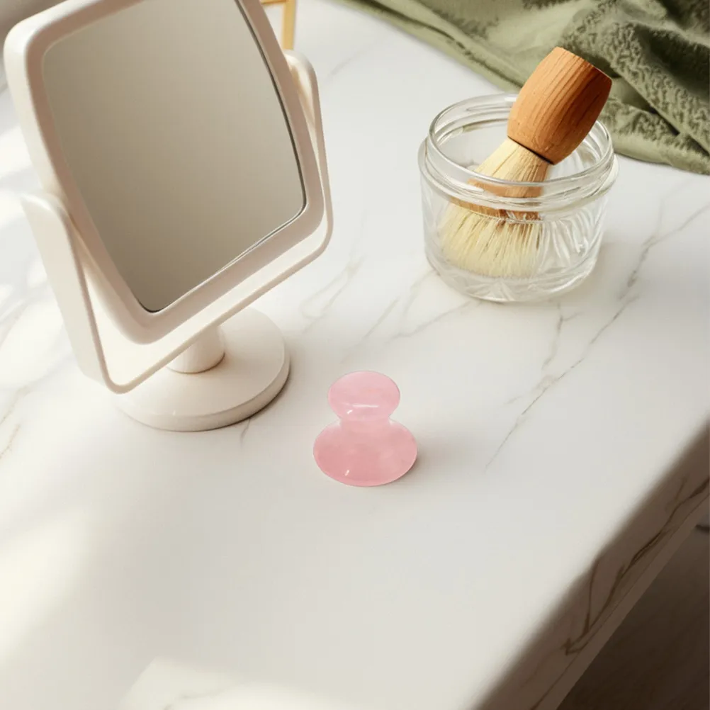 翡翠とローズクォーツのグアシャマッサージツール、きのこ型フェイシャルローラー、しわ除去、目元ケア、携帯用スキンスカルプティングフェイスローラー