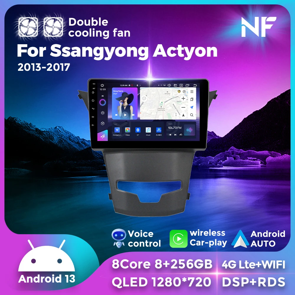

Android 13 Auto Radio Multimedia Smart System CarPlay Auto For Ssangyong Korando 3 Actyon 2 2013-2017 Stereo 4G LTE Car Radio