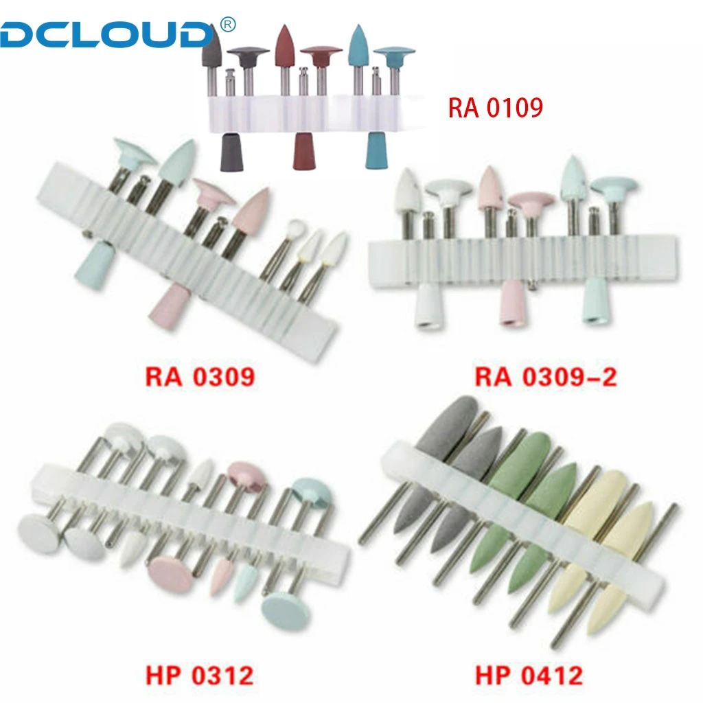 Dental Composite Polishing Kits For Low Speed Handpiece RA0109 RA0309 Resin Base Hidden HP0412 HP0312 Rubber Porcelain Teeth