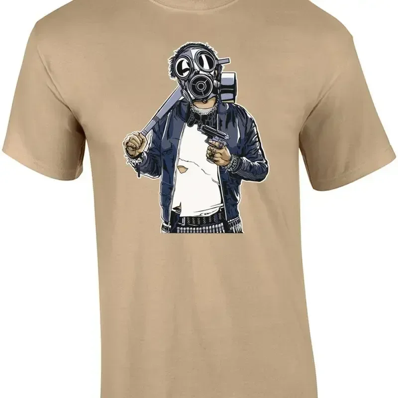 Apocalyptic Soldier Wearing Gas Mask T Shirt