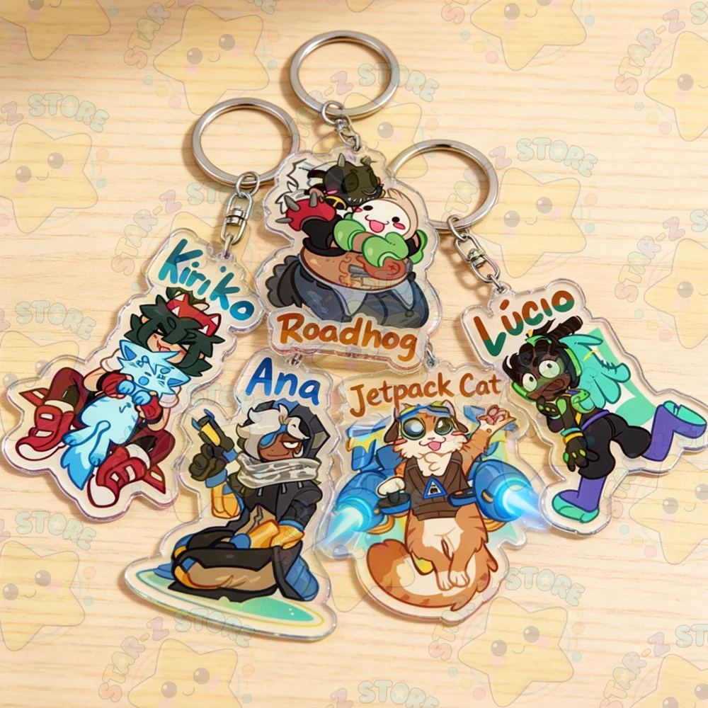 Overwatch Keychain Accessories Bag Anime Keyrings Jewelry Manga Game Fans Gifts