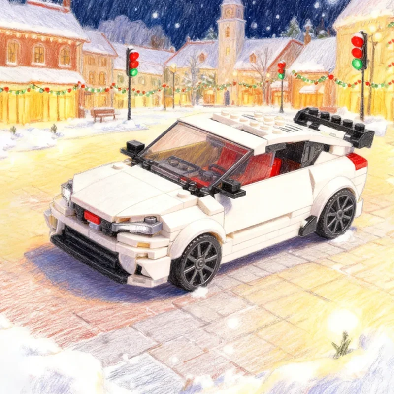 

387pcs MOC Jp Cars Type R City Champions Super Car Model Festival Gifts Building Blocks Construction Creative Toy DIY Idea