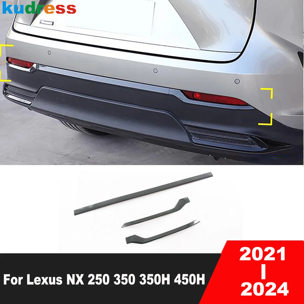 Rear Bottom Bumper Cover Trim For Lexus NX 250 350 350H 450H 2021 2022 2023 2024 Carbon Car Tail Bumper Lip Strip Accessories