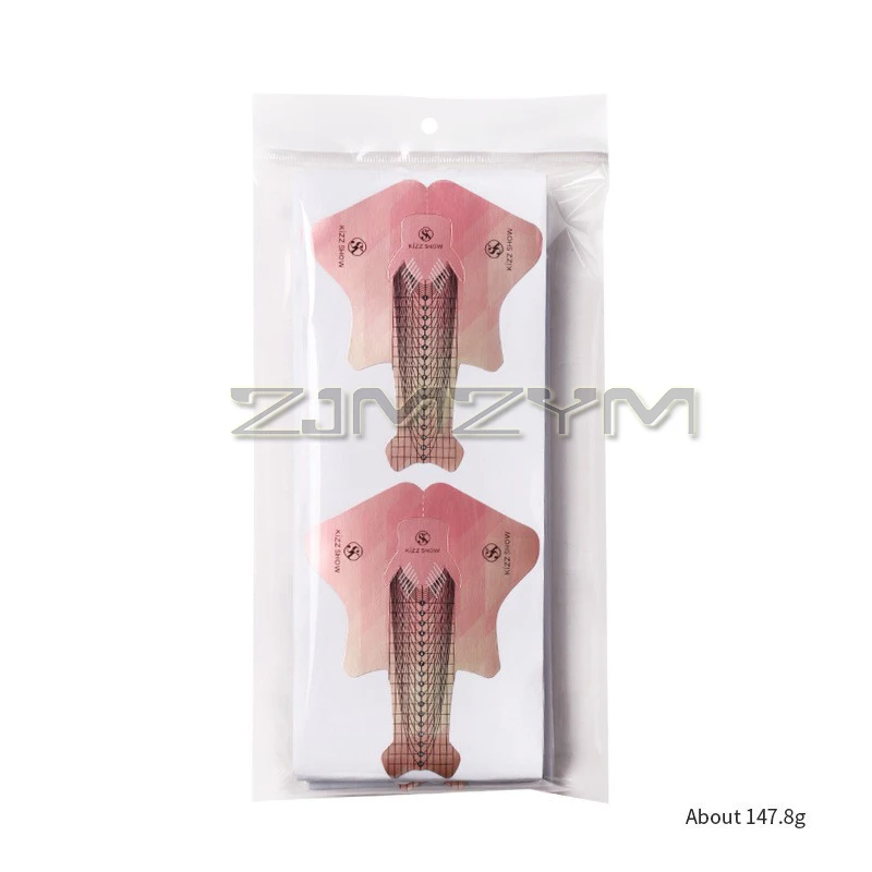 100/300/500 unidades/pacote suporte de papel de unha ferramenta de arte de extensão de unhas para unhas adesivo de extensão de gel suporte de papel em forma de peixe separável