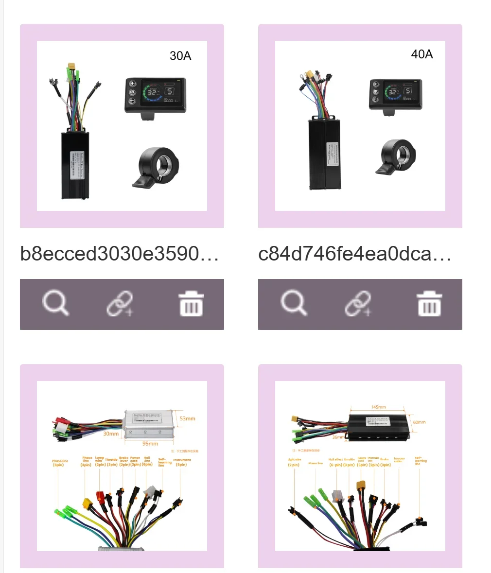 

Электрический велосипед 17A/22A/26A/30A/40A, синусоидальный трехрежимный контроллер, набор приборных панелей, 130X дроссельная заслонка, доступ к электрическим велосипедом