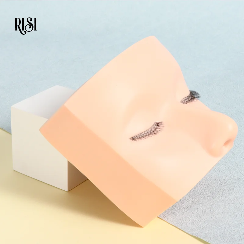 RISI 3 Layers Lashes Training Mannequin Head For Practice Lash Makeup Tool Lash Extension Training Model Head