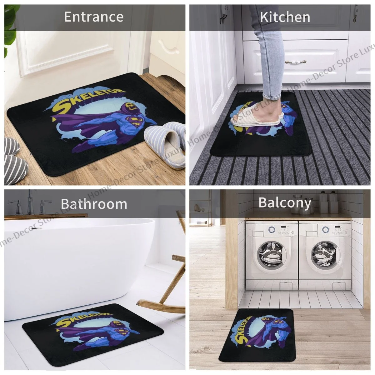 He-Man The Master Of The Universe Anti-Slip Doormat Living Room Mat Skeletor Hallway Carpet Entrance Door Rug Home Decor