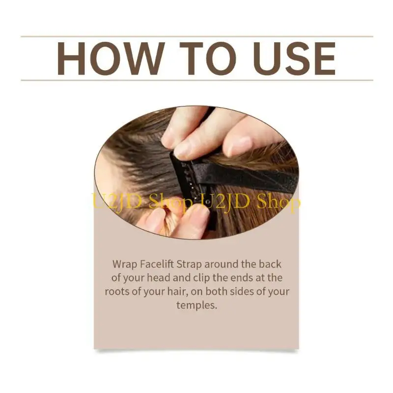 U2JD نظرة طبيعية على حزام رفع الوجه قابلة للتعديل لرفع الذقن ورفع الخد
