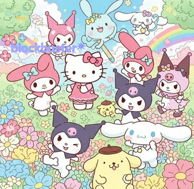 Pintura de diamantes Sanrio, diseño de los personajes de Sanrio, 5D, para hacer tú mismo, con diamantes en toda la superficie,