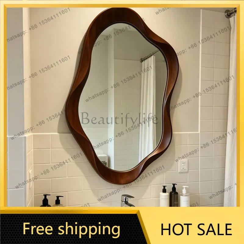 Special wall-mounted medieval special-shaped decorative mirror, entrance retro makeup mirror