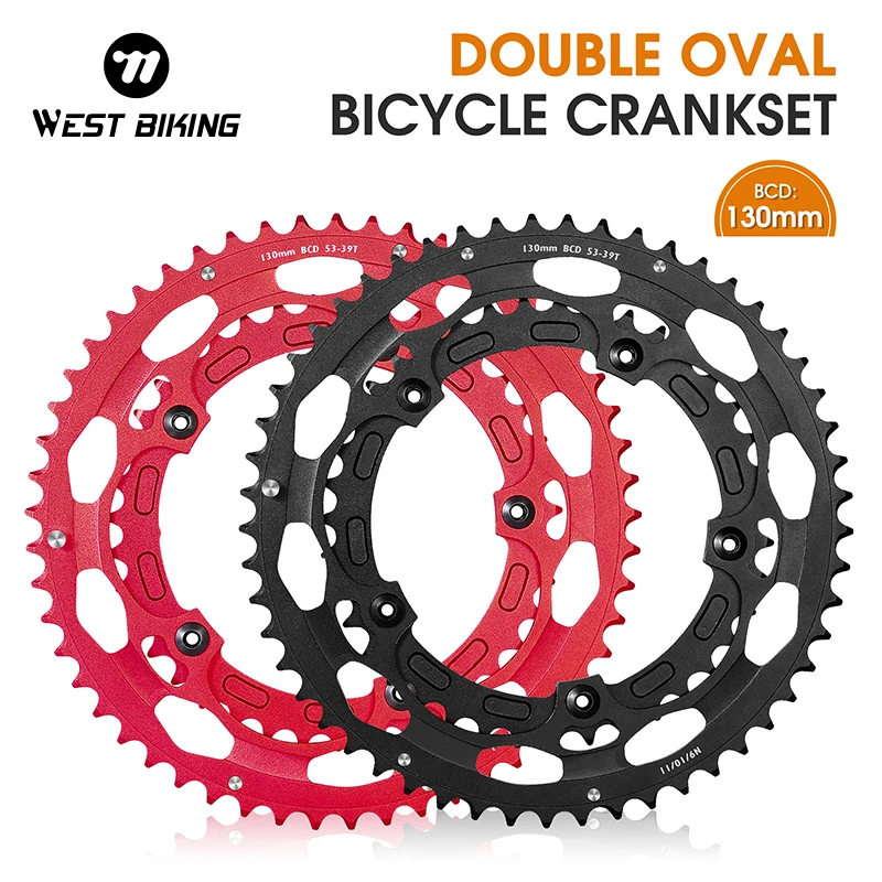 

WEST BIKING Road Bike Chainring 130BCD Double Chainring 39/53T High Strength Sprocket Crown Chainwheel 8/9/10/11s Cycling Parts