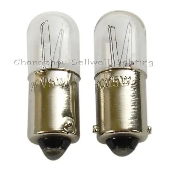 Miniatur lampu bohlam pencahayaan Ba9s T10x28 220v 5w 10 buah A049 2025-01