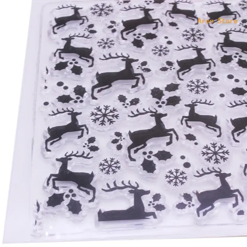 Timbre sceau transparent en Silicone cerf noël, pour bricolage, Scrapbooking, fabrication cartes en gaufrage H3CF