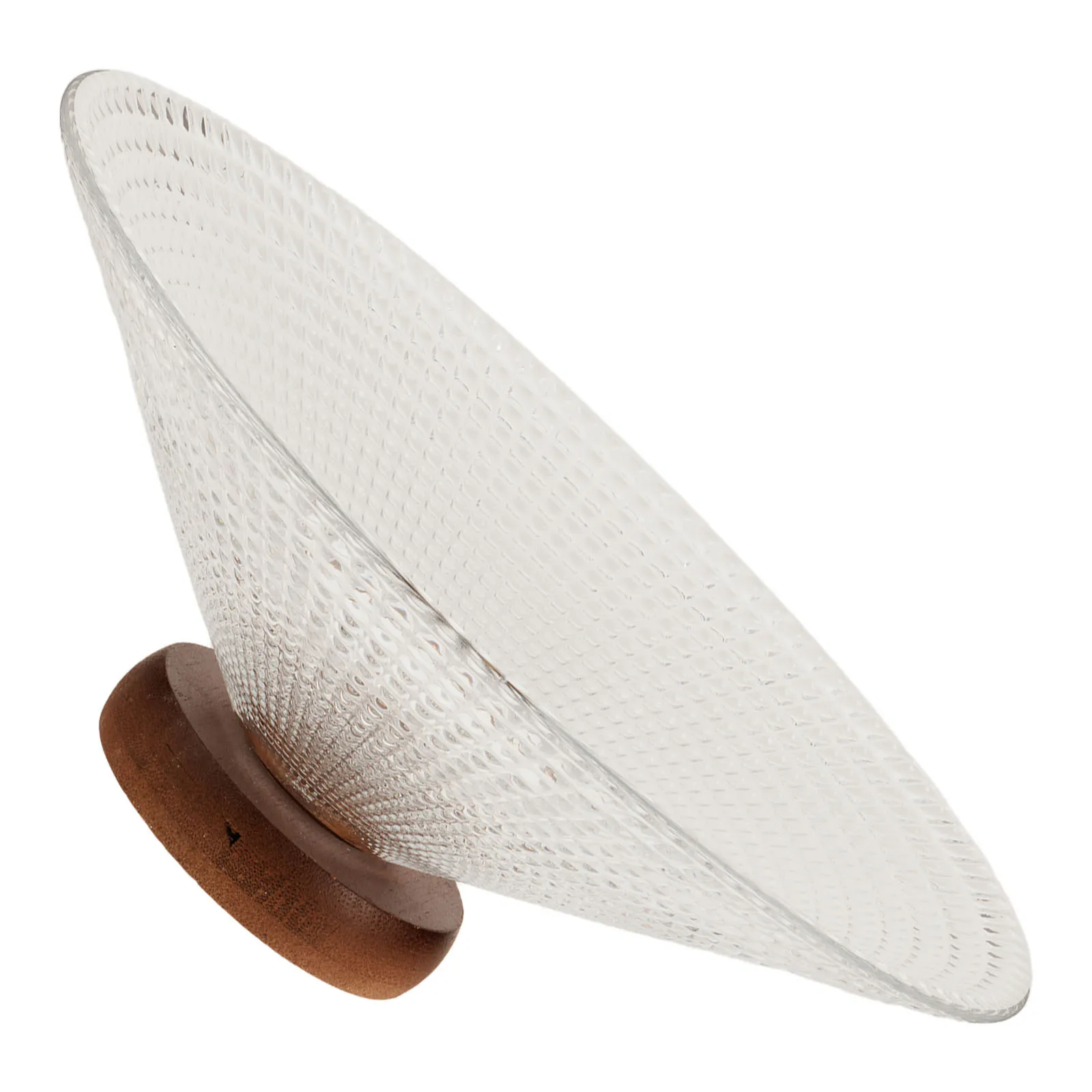 

Glass Fruit Salad Plate Ribbed Clear Decorative Footed Bowl Stable Wood Pedestal Fruit Display Kitchen Table Centerpiece Dessert