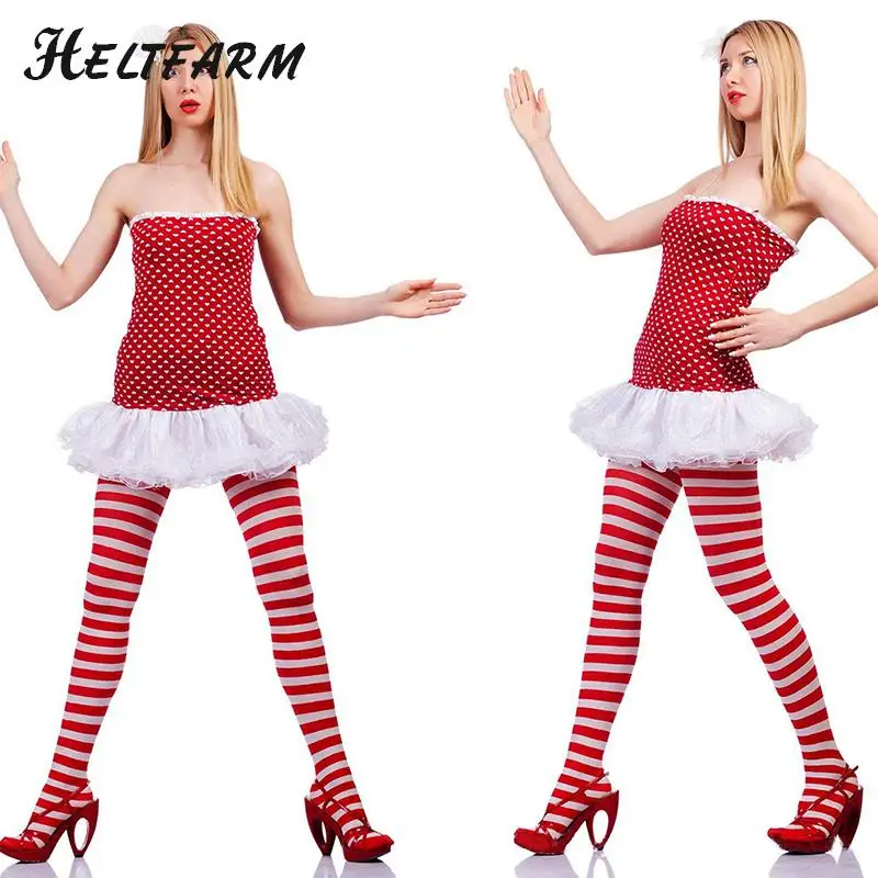 1Pcs Striped Tights Full Length Tights Thigh High Stocking Cosplay Costume Women For Christmas Party Makeup Prom Decoration