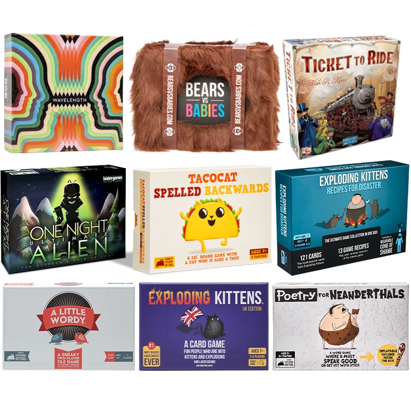 Asmodee & Exploding Kittens Clever Family Board Game - Couples Game, Family Game Kid and Adult Board Game