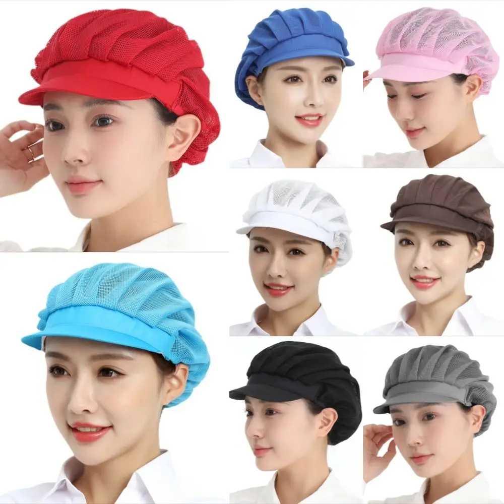 Dustproof Chef Work Hat Breathable Oil Resistant Kitchen Work Cap Hair Drop Prevention Cotton Material Food Preparation Cap