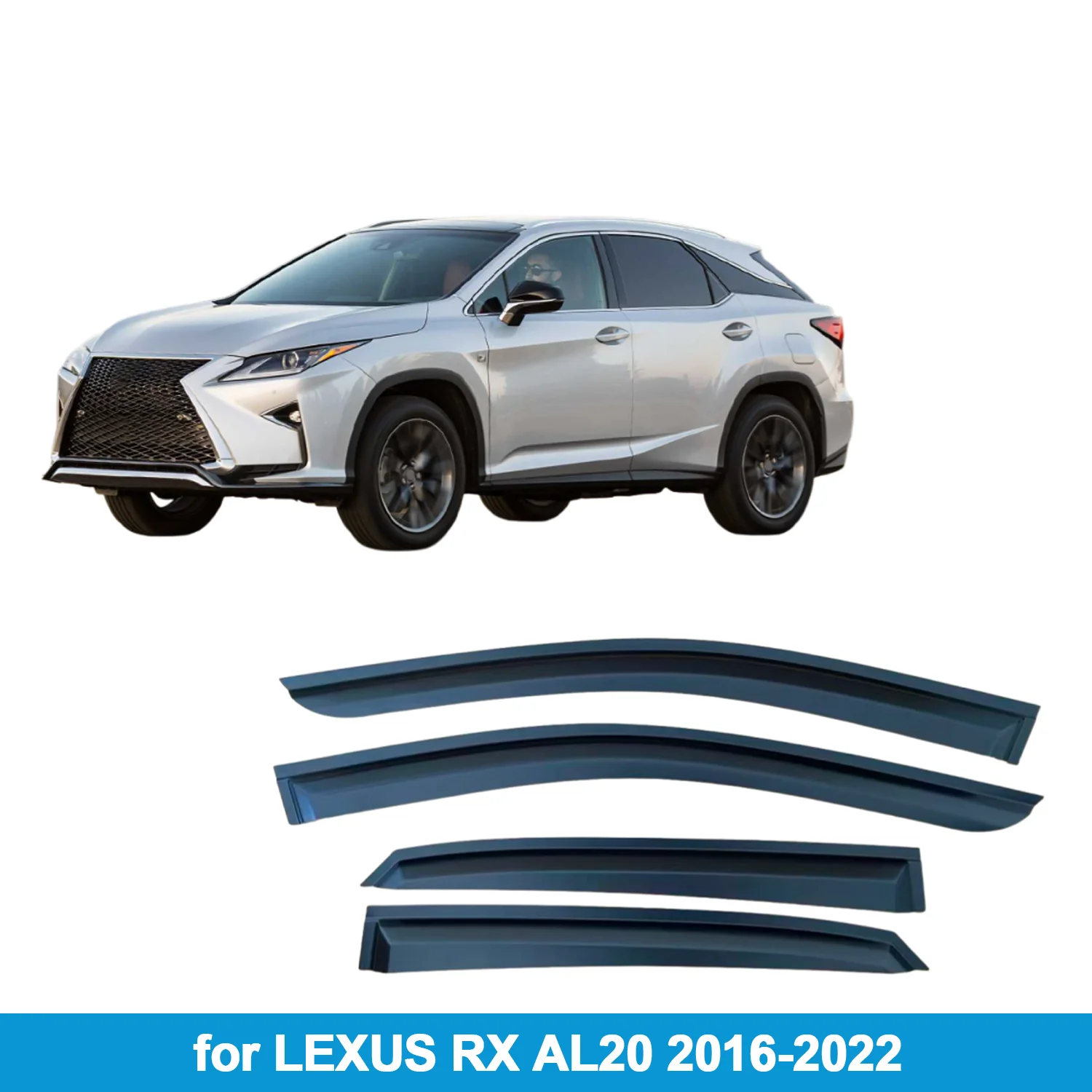 

Window Visor for LEXUS RX AL20 2016-2022 Rain Guard Side Vent Deflector Weathershield Outside-Mount Tape On