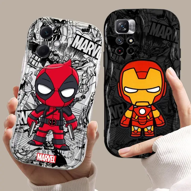 Marvel Ironman Deadpool Case for Xiaomi Redmi Note 11S 11 Pro Plus 12 12S 11 Pro 9 12 Pro 10 Pro Soft Silicone Cover