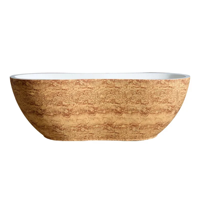 Solid natural stone smooth surface exportable freestanding bathtub