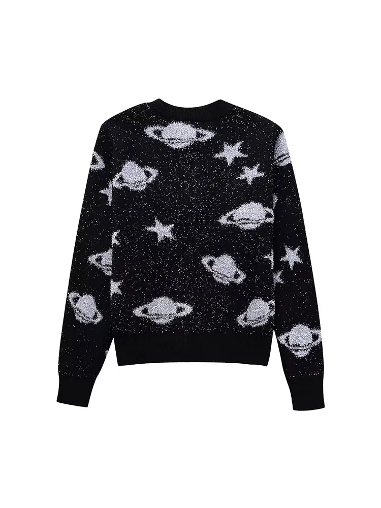 TRAF 2023 Autumn Cardigan Woman Fashion Knitted Sweater Long Sleeve Cardigans for Women Coats