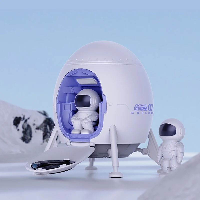 Pop Lander Astronaut Bluetooth Speaker Night Light Home Bedroom Starry Sky Water Ripple Projection Light All-in-one Device