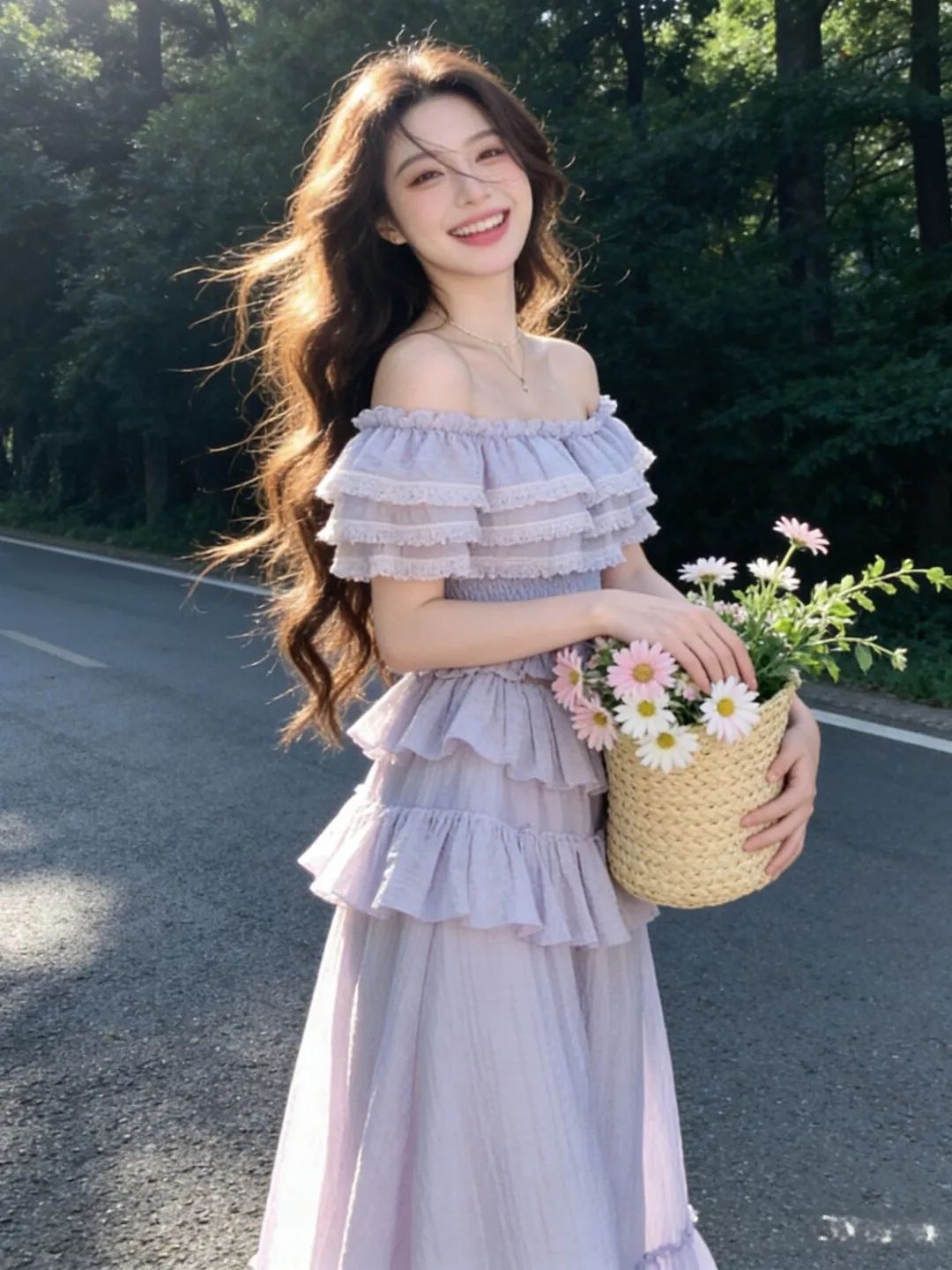 

Gentle Wind Unique One-Shoulder Top Half-Skirt Two-Piece Set Anti-Aging Summer Outfit Comfortable Short Sleeve Cotton Blend