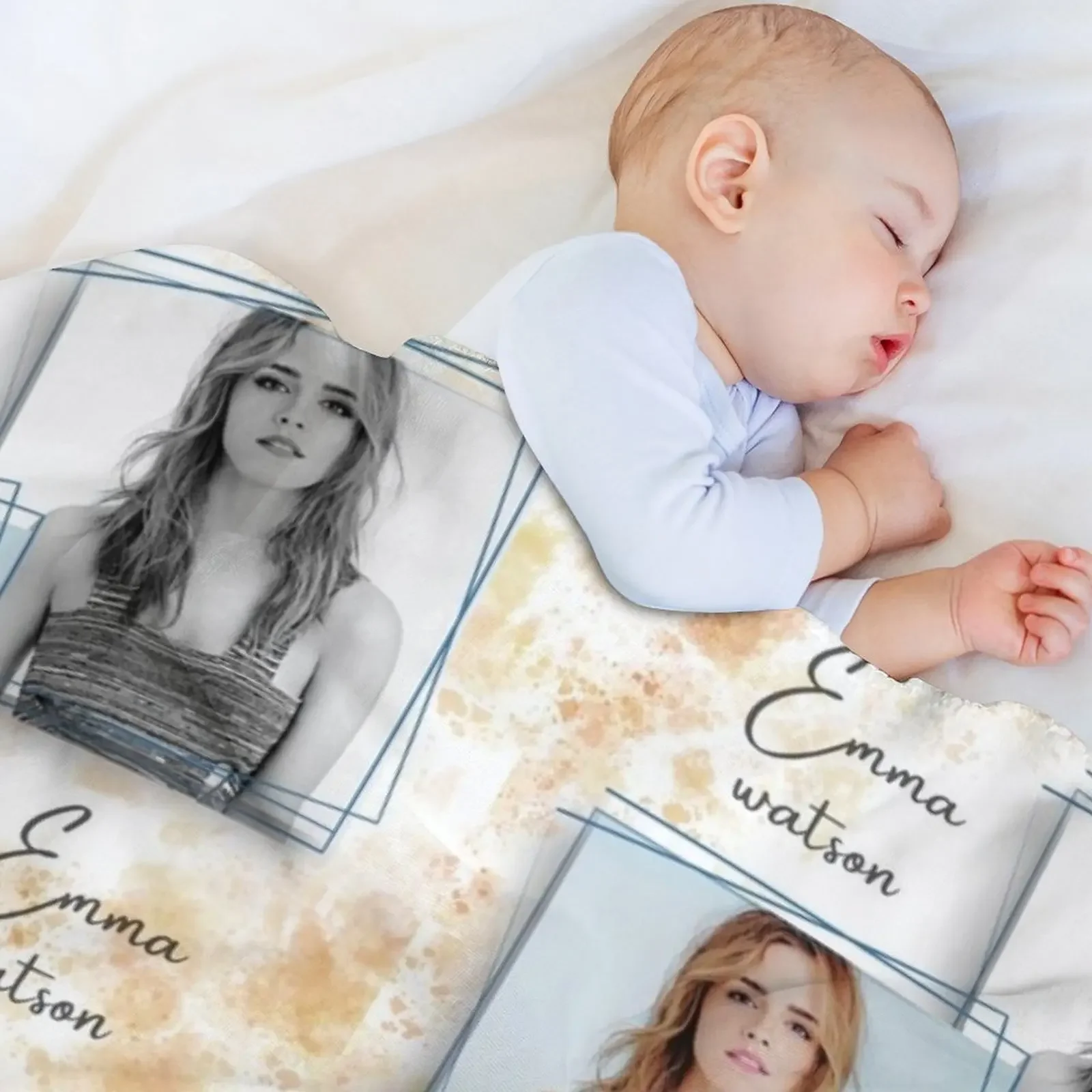 إيما واتسون رمي بطانية فروي هدية مضحكة بطانية فلانيل رقيقة