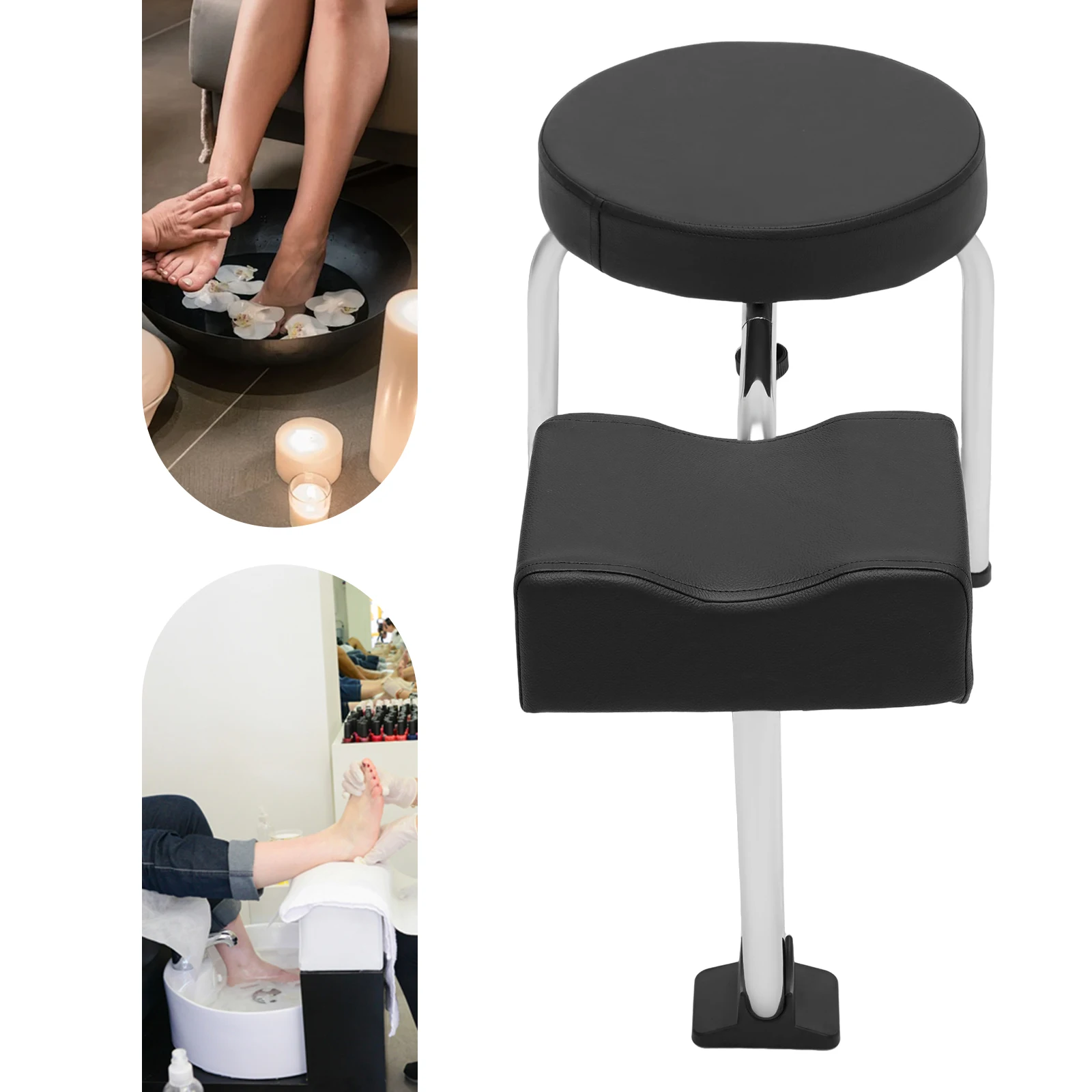 Adjustable Leg Rest PVC Pad Pedicure Foot Rest Stand for Nail Tech Spa Beauty Salon Studio Equipment Supplies