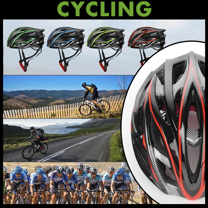 QUESHARK Men Women Ultralight Cycling Helmet Led Taillight MTB Road Bike Bicycle Motorcycle Riding Ventilated Safety Cap