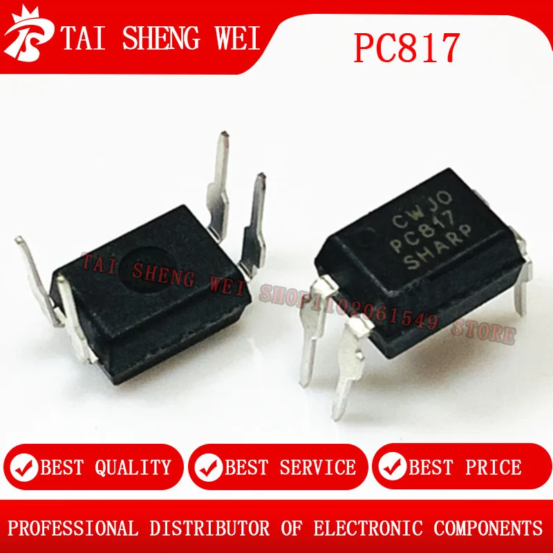 100PCS PC817 DIP-4 EL817 817 817C FL817C PS817C DIP4  Optocoupler