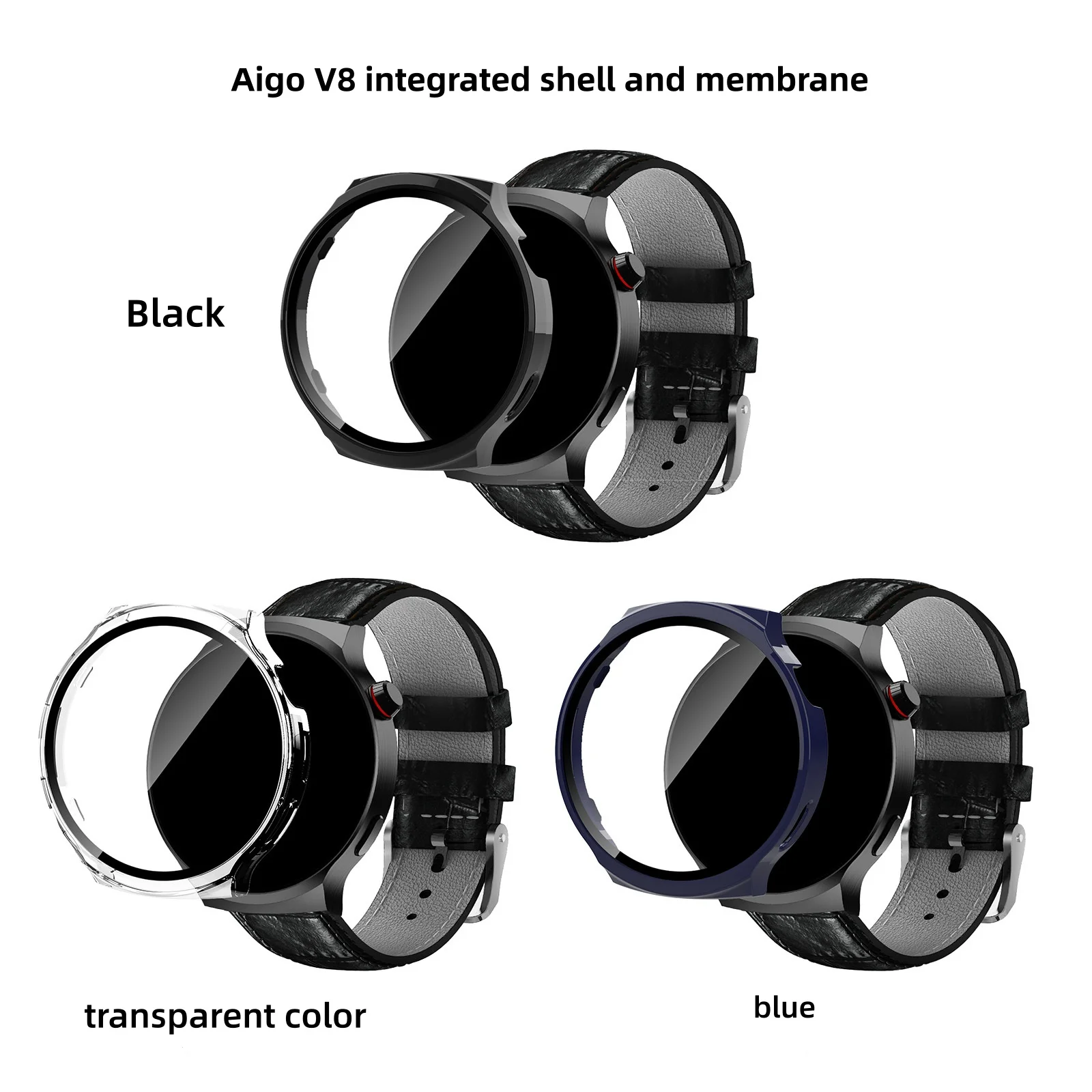 

Waterproof Case with Screen Protector for aigo V8 Built-in Tempered Glass Film Hard PC Bumper Full Protective Cover