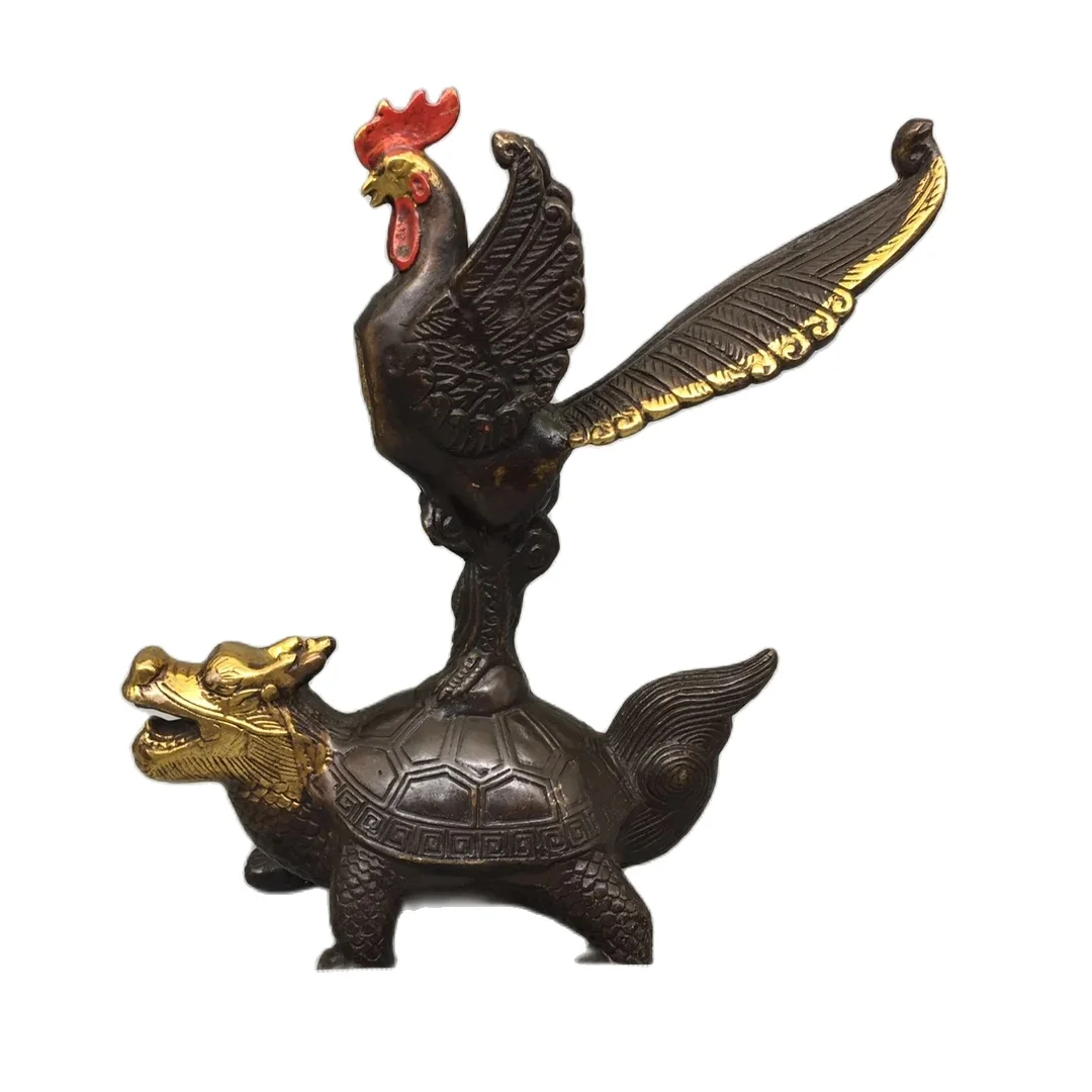 Retro Chicken Station Aotou Purple Copper Gilded Home Decoration Ornament