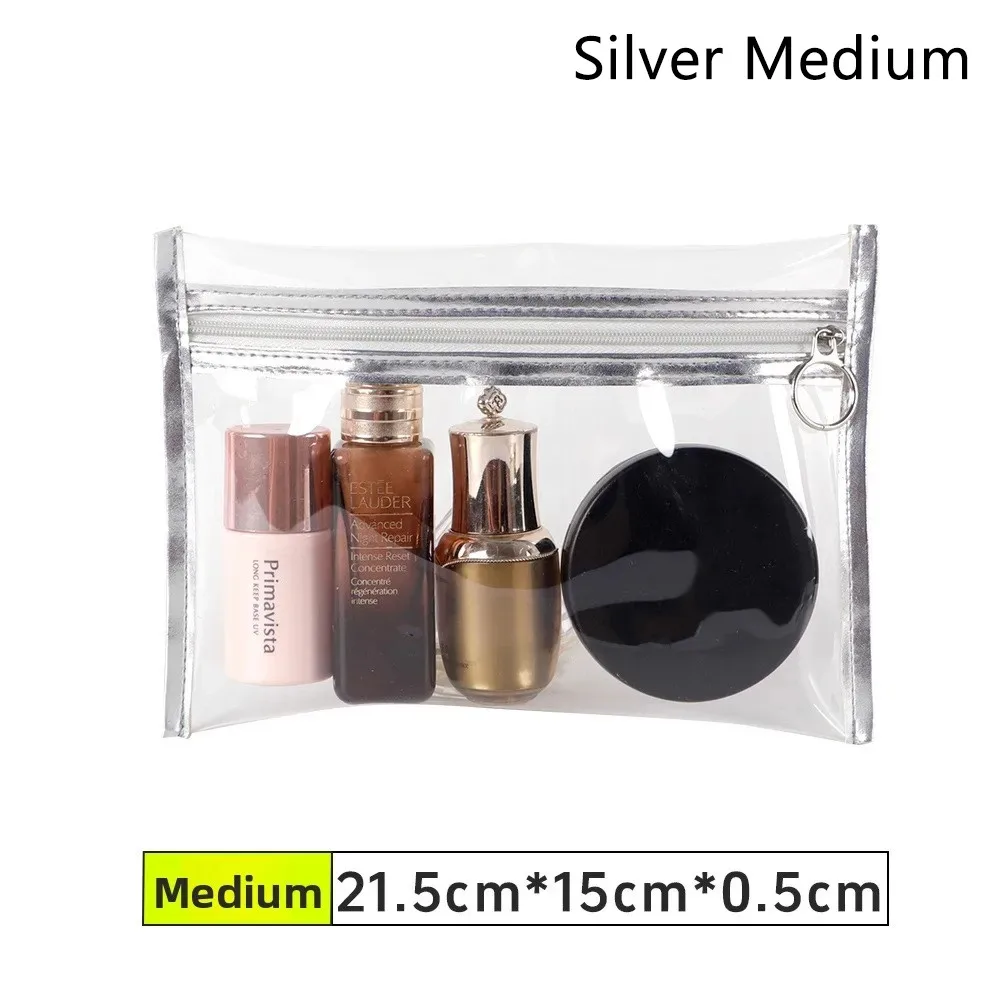 

1Pcs Waterproof Travel Cosmetic Bag Portable Transparent Zipper Storage Bag Candy Color PVC Wash Bag