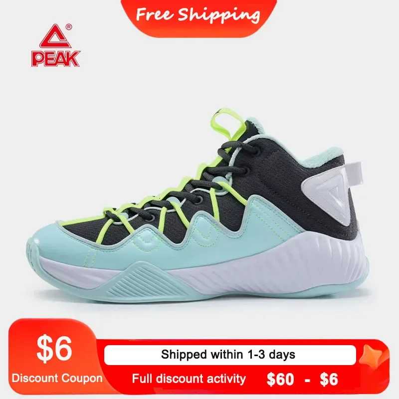 PEAK Basketball Shoes Men's Running Casual Sneakers Outdoor Non-slip 2024 Summer Fashionable and Comfortable Tenis Shoes Men's