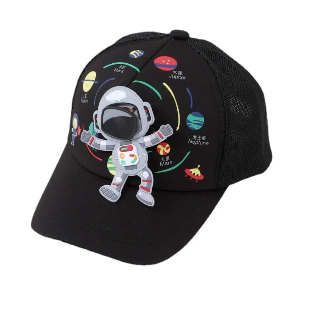 Cartoon Astronaut Baby Baseball Cap Cute UV Protection Planet Print Sun Hat Adjustable Children Peaked Hats Children