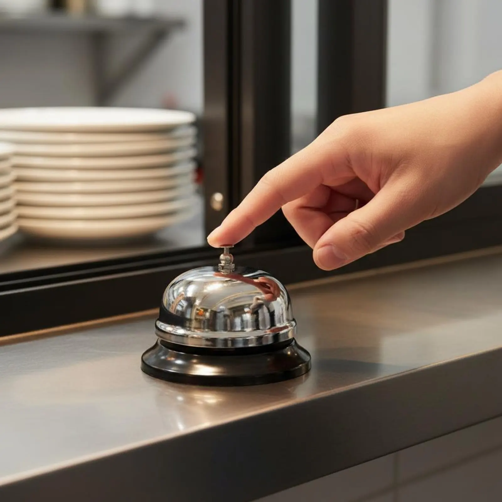 Restaurant Order Alert Chime Easy to Use Kitchen Food Alert Chime Guest Services Supply Stable Base Stainless Steel