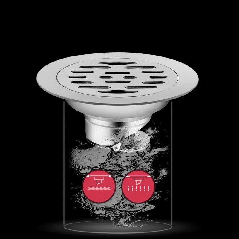 304 Stainless steel Floor Drains Anti-odor Drainer Shower Strainer Cover Bathtub Ground Leakage Bathroom Hardware Accessories
