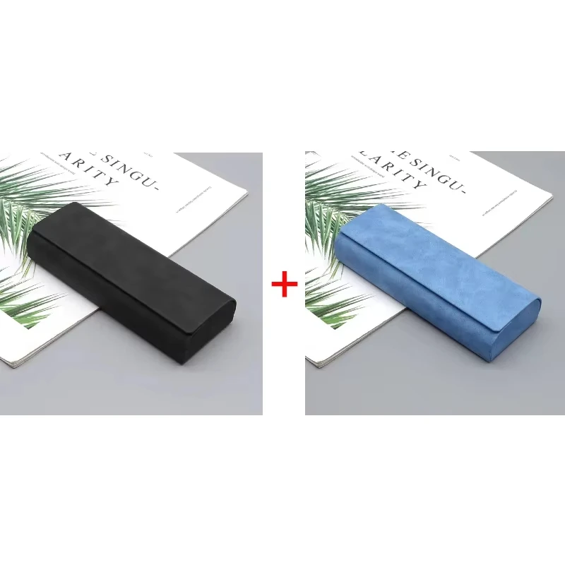 1/2 قطعة حافظة نظارات جلدية بسيطة قصر النظر البصرية الرجعية نظارات شمسية صندوق تخزين موضة للرجال والنساء #6