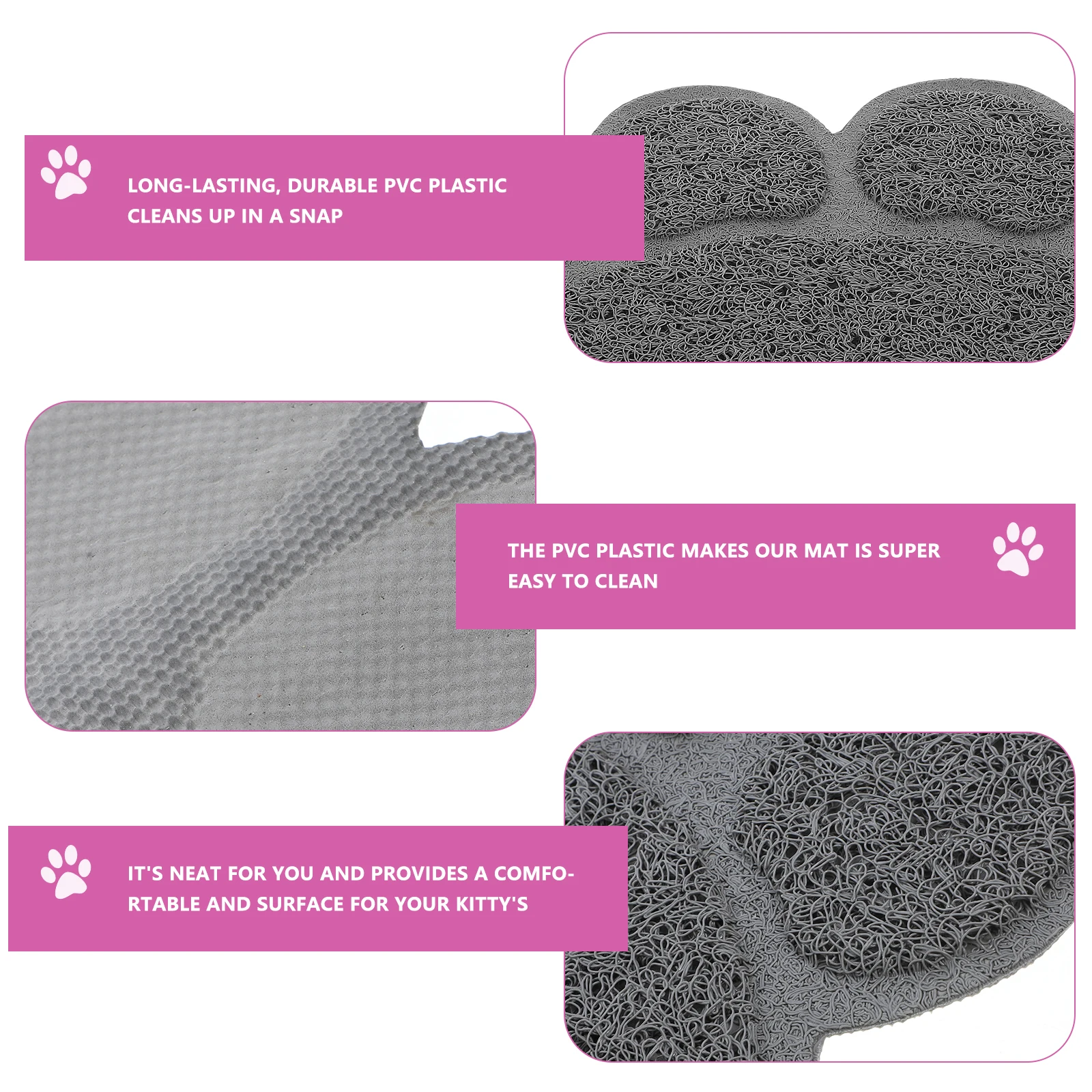 

Cat Litter Mat Double Layer Non Slip Back Grey PVC Plastic Pet Cleaning Carpet Dog Supplies Durable Water Resistant